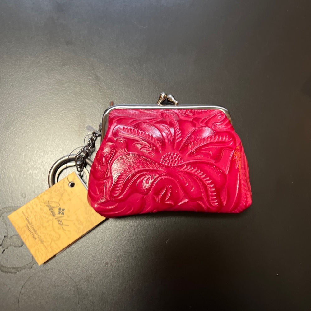 Patricia Nash Magenta Large Borse Coin Purse NWT